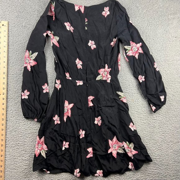 Reformation Misha Leilani Floral Pocket Dress Womens Size 2 XS Black - Picture 7 of 8